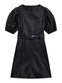 Abito 3/4 belted manica palloncino nero