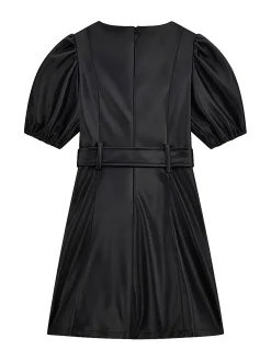 Abito 3/4 belted manica palloncino nero
