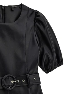 Abito 3/4 belted manica palloncino nero