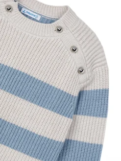 Abito a righe tricot celeste