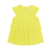 Abito balza plissettata neonata giallo
