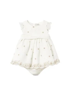Abito cerimonia in pizzo panna multi