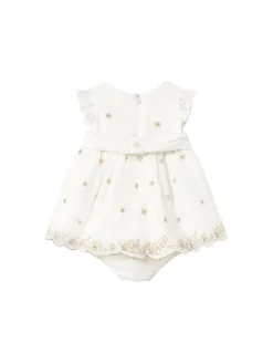 Abito cerimonia in pizzo panna multi