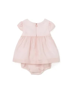 Abito chiffon cerimonia con copripannolino neonata rosa