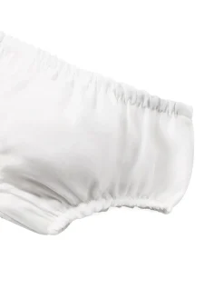 Abito chiffon cerimonia con copripannolino neonata panna