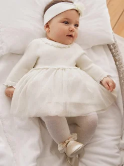 Abito combinato tricot panna