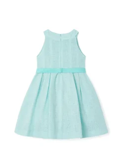 Abito con cintura e decoro floreale bambina celeste