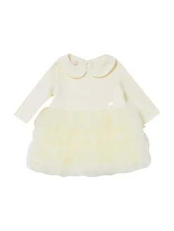 Abito con fondo in tulle burro