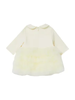 Abito con fondo in tulle burro