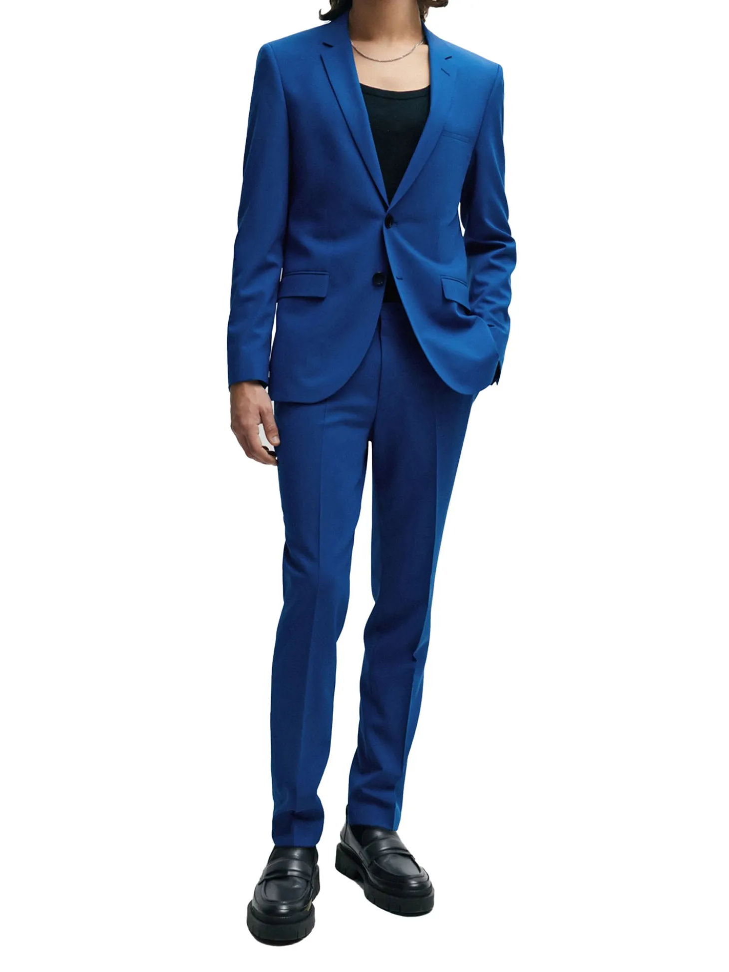 Abito Extra Slim Fit monopetto in tessuto misto frescolana