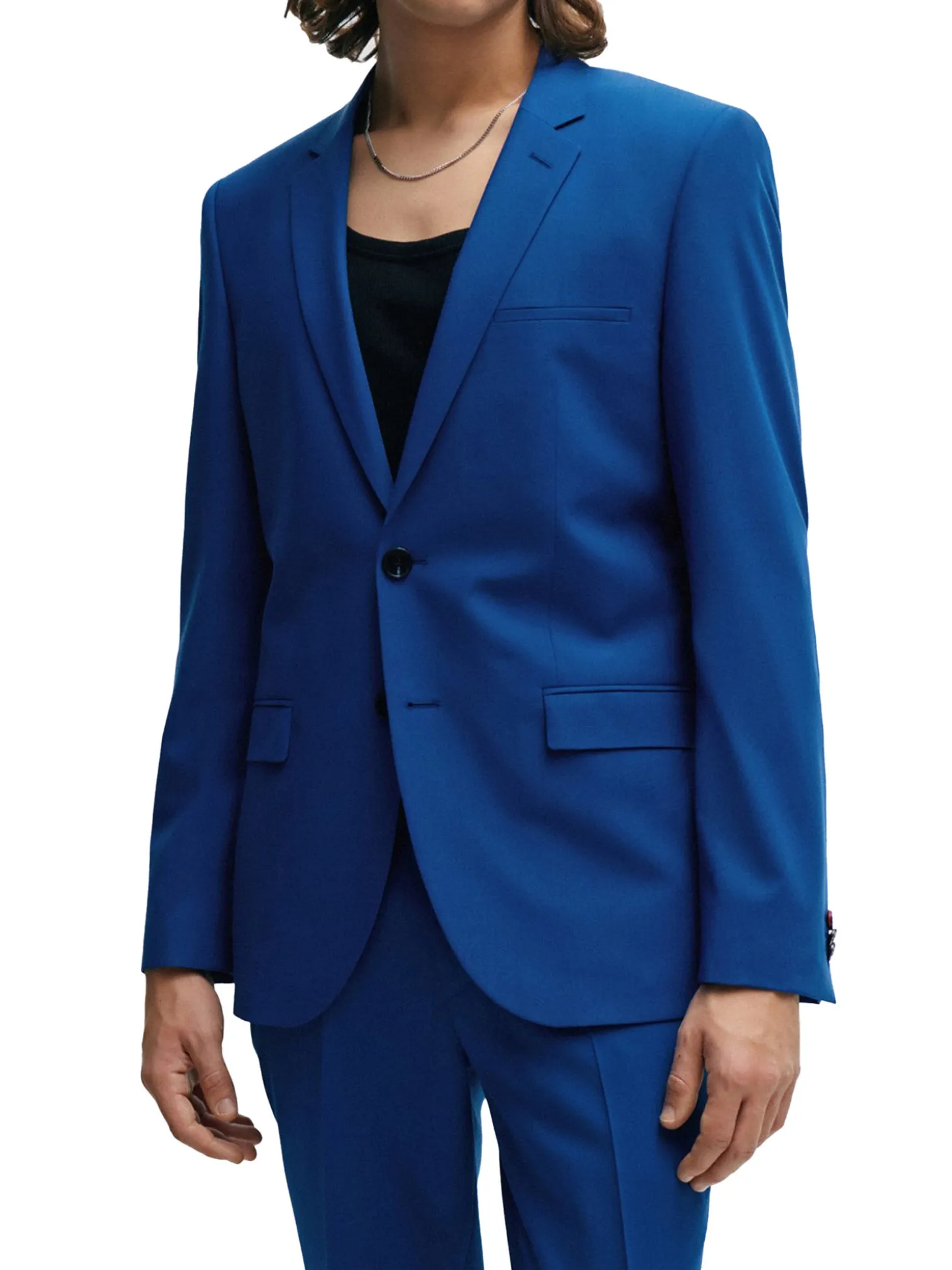 Abito Extra Slim Fit monopetto in tessuto misto frescolana