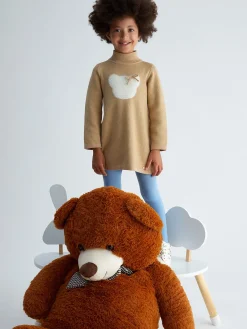 Abito in maglia lurex patch Teddy biscotto