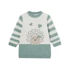 Abito in maglia tricot intarsio animali verde