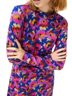 Abito lungo in maglia a fantasia multicolor