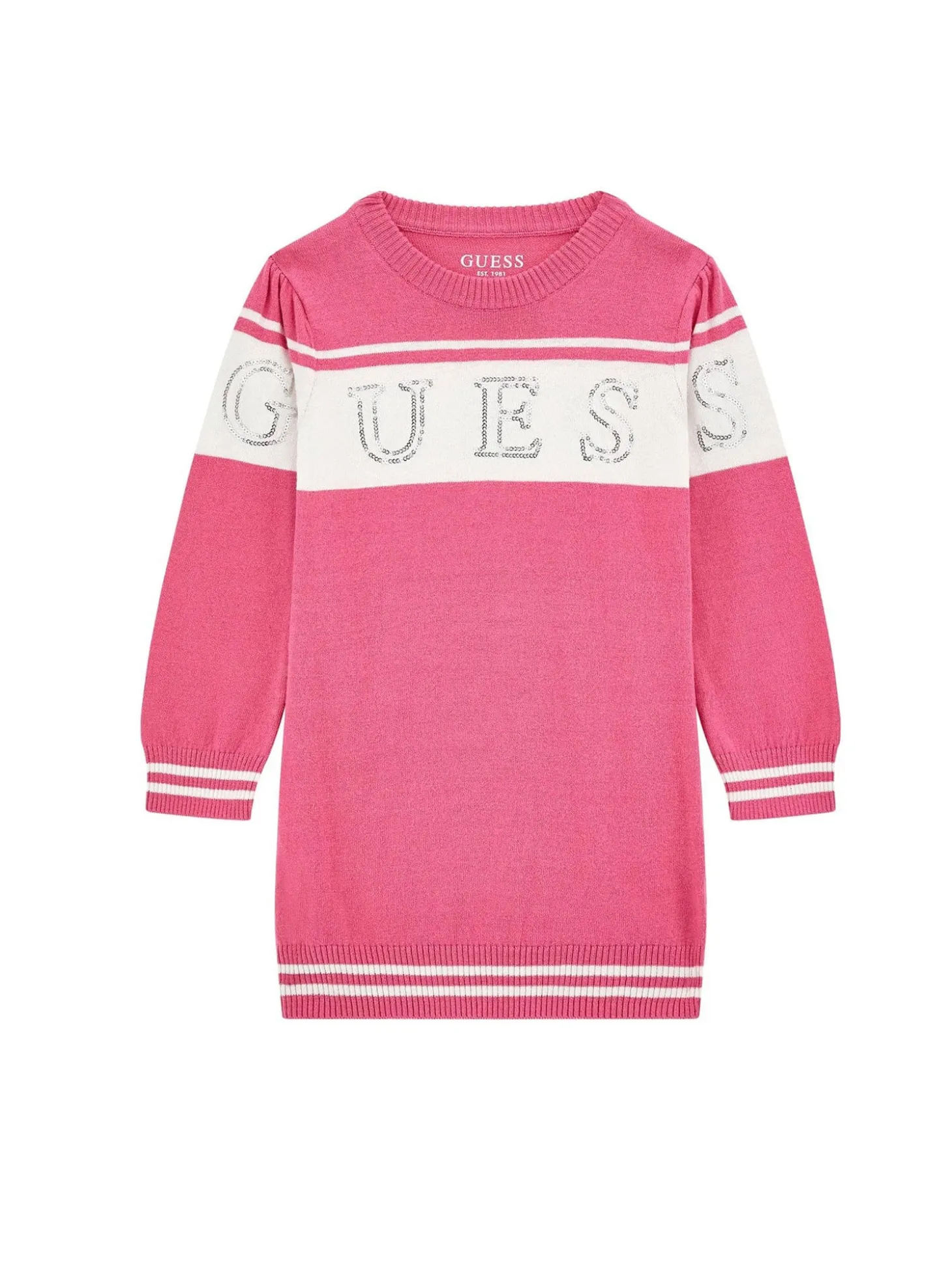 Abito manica lunga ballon sweater fucsia