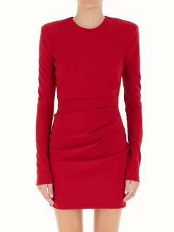 Abito manica lunga e scollo profondo sulla schiena Ivy rosso