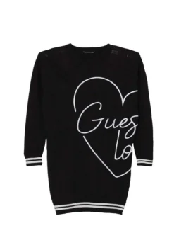 Abito manica lunga love guess nero