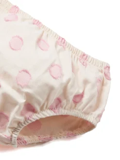 Abito maniche corte neonata a pois bianco e rosa
