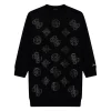 Abito mini con logo 4G strass allover nero