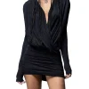 Abito mini con manica lunga Kimono Jet nero