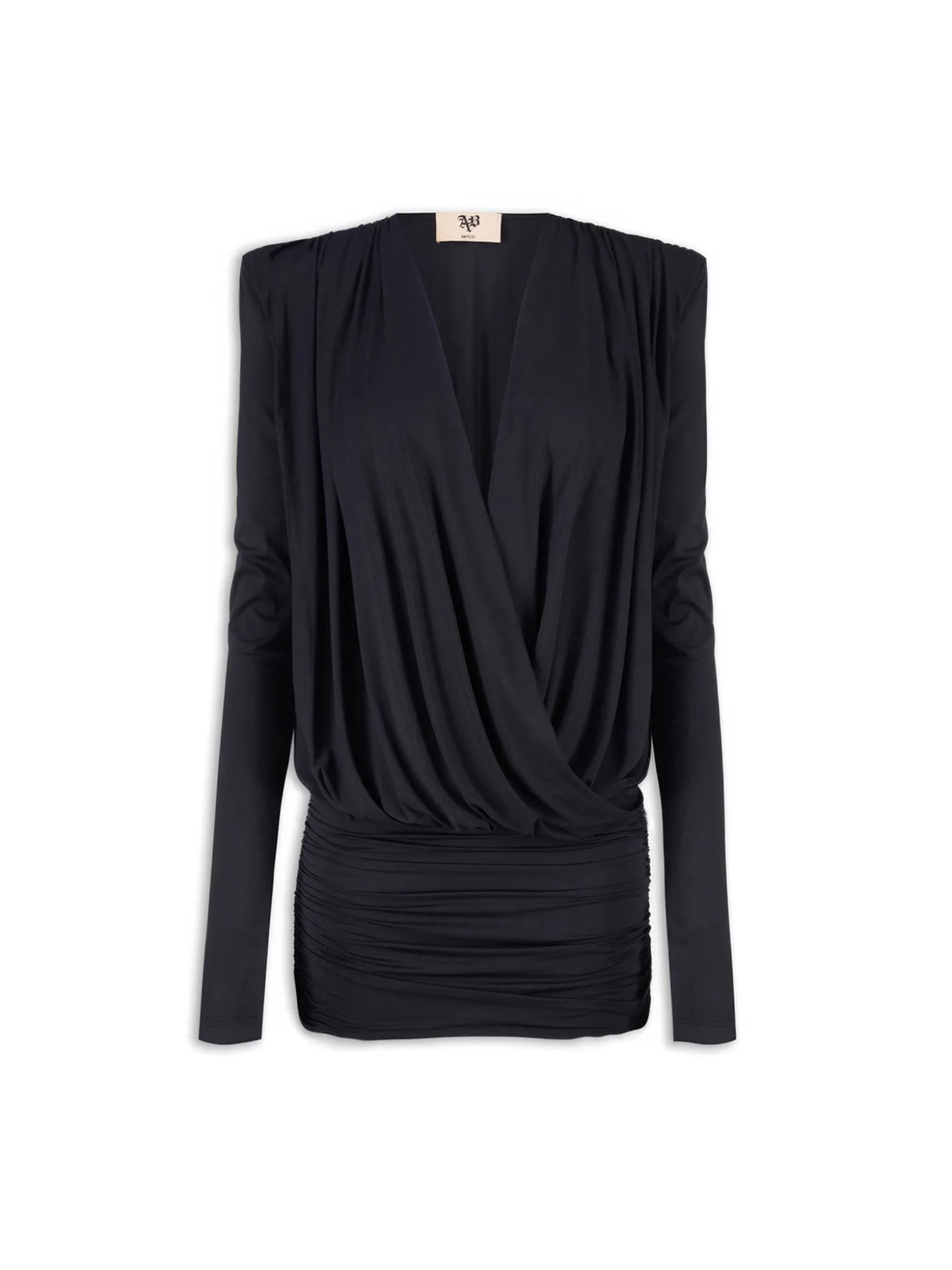 Abito mini con manica lunga Kimono Jet nero