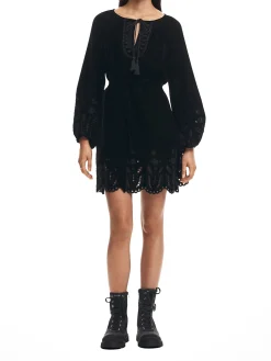 Abito mini in velluto nero