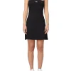 Abito mini smanicato flare nero