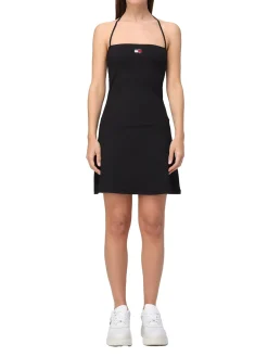Abito mini smanicato flare nero