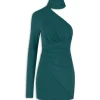 Abito mini tie Jett con fusciacca verde foresta