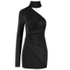 Abito mini tie Jett con fusciacca nero