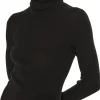 Abito slim con collo alto nero
