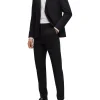 Abito slim fit monopetto in tessuto stretch