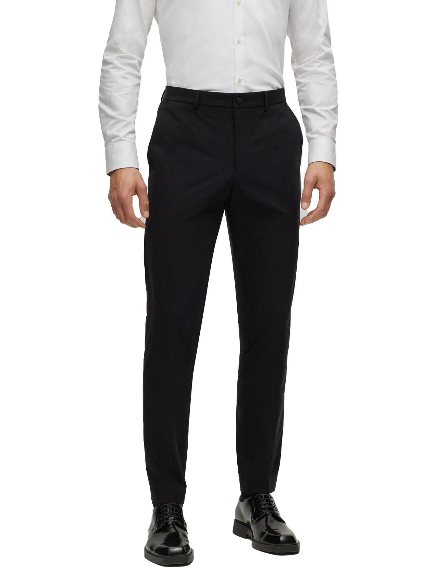 Abito slim fit monopetto in tessuto stretch