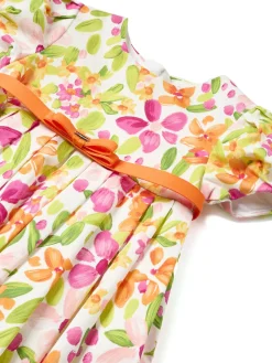 Abito stampa floreale con cintura neonata multicolor