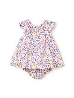Abito stampa pois con copripannolino neonata fantasia