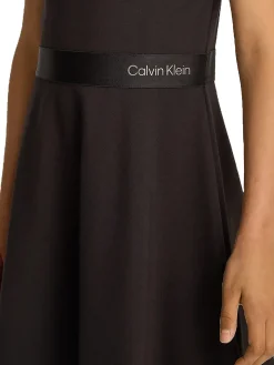 Abito teen fascia logo in vita nero