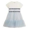 Abito tulle combinato bambina celeste