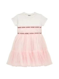 Abito tulle combinato bambina rosa