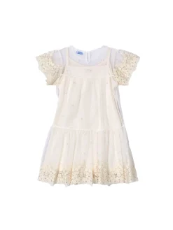 Abito tulle ricamo panna