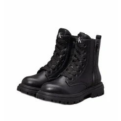 Anfibio junior da bambina con zip in pelle nero
