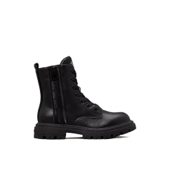 Anfibio kids da bambina con zip in pelle nero
