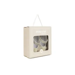 Ballerine neonata con pompon ecru