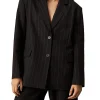 Blazer a righe sottili nero