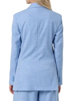 Blazer regular lungo doppiopetto celeste
