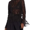 Blusa in pizzo Myllow con manica flare nero