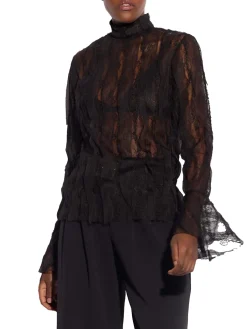 Blusa in pizzo Myllow con manica flare nero
