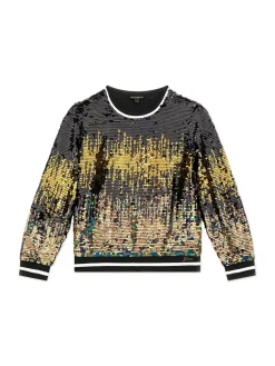 Blusa sequin con pailettes oro/nero