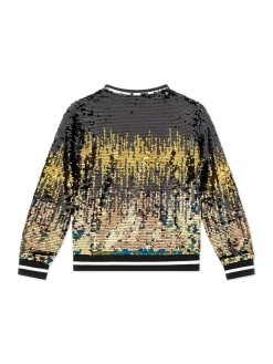 Blusa sequin con pailettes oro/nero