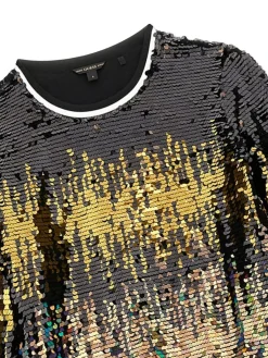Blusa sequin con pailettes oro/nero