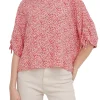 Blusa stampa floreale con manica 3/4